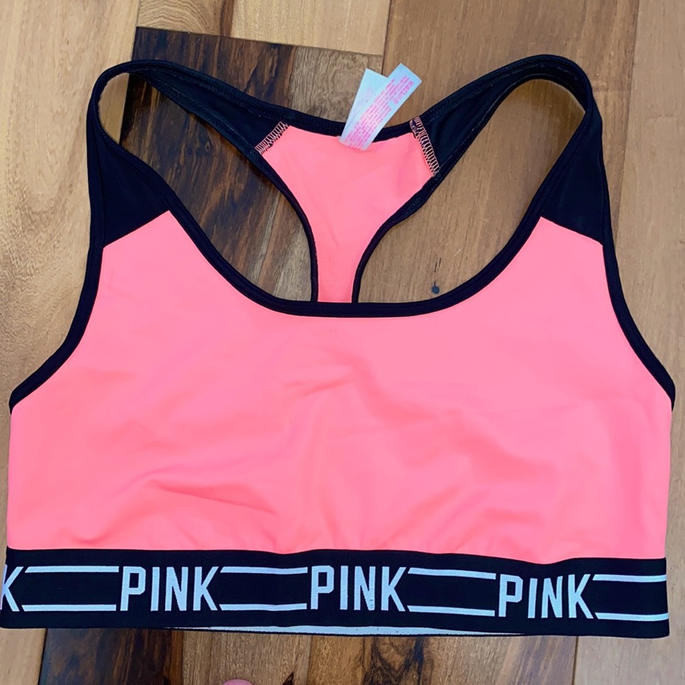NWOT - VICTORIAS SECRET PINK NEON SPORT BRA -SMALL